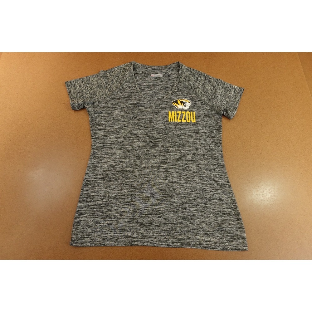 Missouri Tigers Under Armour Womens Size Large Semi Fitted Gray V Neck T-Shirt